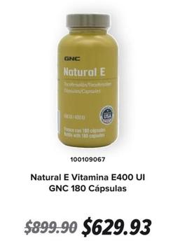 Oferta de GNC - Natural E Vitamina E400 UI por $629.93 en GNC