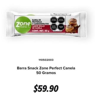 Oferta de  Zone Perfect - Barra Snack Canela por $59.9 en GNC