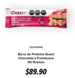 Oferta de Quest - Barra De Proteína Chocolate Y Frambuesa por $89.9 en GNC