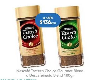 Oferta de Nescafé - Taster's Choice Gourmet Blend O Descafeinado Blend por $136 en Farmacia San Pablo