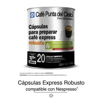 Oferta de 20 Cápsulas compatibles Express Robusto por $203 en Café punta del Cielo