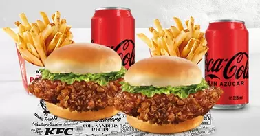 Oferta de COMBO KE TIRAS® BURGER PARA DOS por $299 en KFC