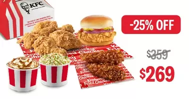 Oferta de PAQUETE MIX CON EL 25% DE DESCUENTO por $269 en KFC