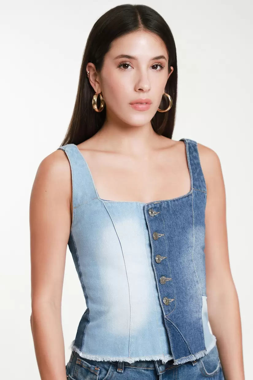 Oferta de Blusa Tirantes Denim por $499 en LOB