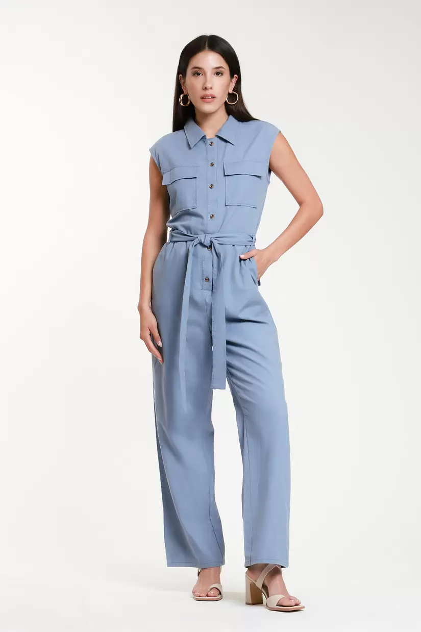 Oferta de Jumpsuit Largo Mezcla Lino por $799 en LOB