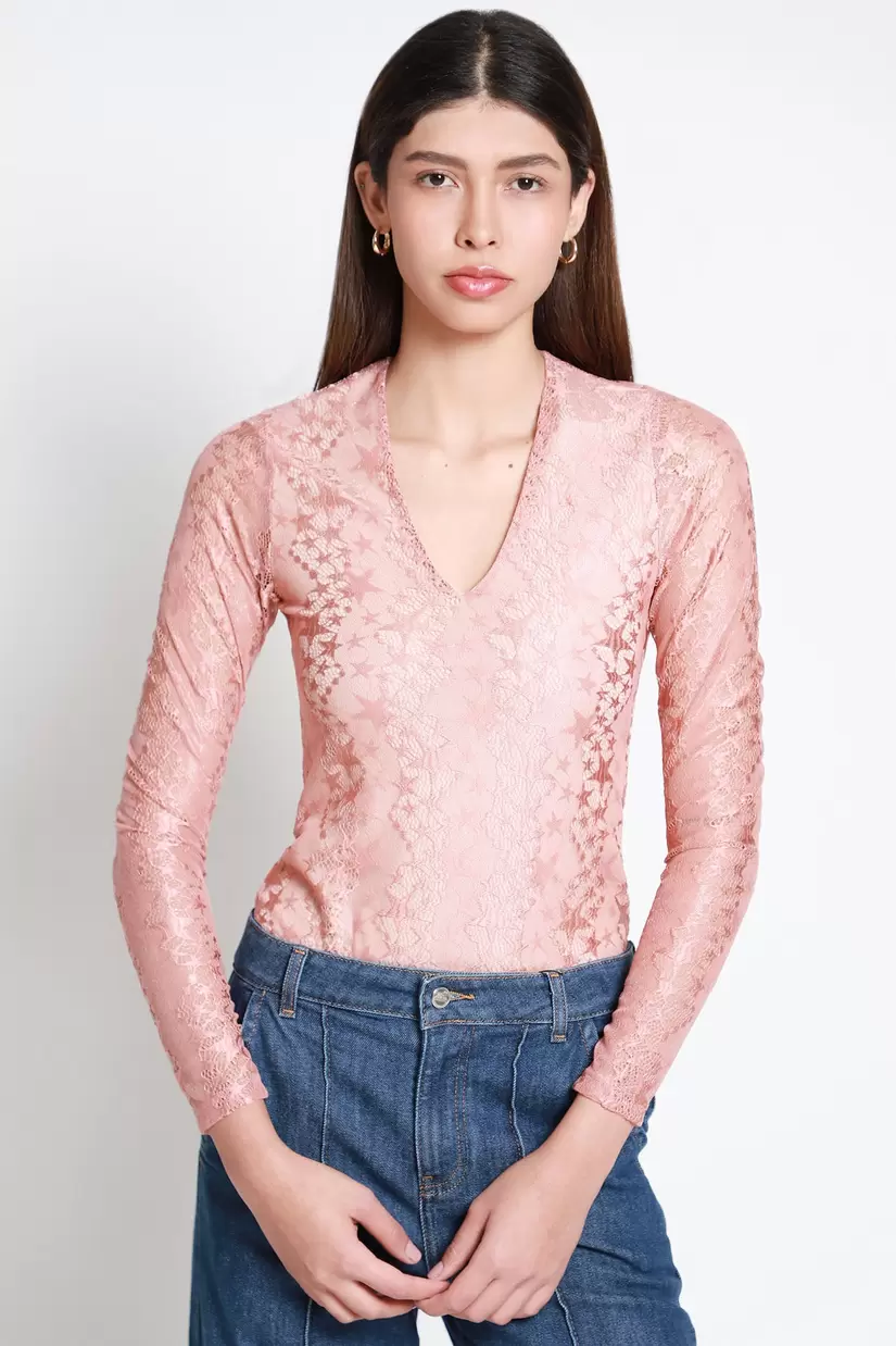 Oferta de Body Escote V Manga Larga por $249 en LOB