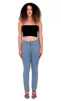 Oferta de Pantalón Recto Magic Pomp Mujer Azul 025313 por $409 en Britos Jeans