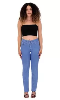 Oferta de Pantalón Recto Mujer Azul 025260 por $409 en Britos Jeans