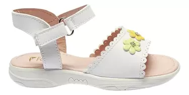 Oferta de Sandalias Para Niñas Blancas Huarache Flores Dina Fareli por $128 en Fareli