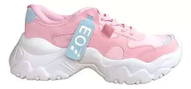 Oferta de Tenis Rosa Barbie Mujer Plataforma Ligeros Cordones Fareli por $40 en Fareli