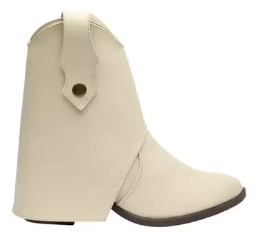 Oferta de Botín Vaquero Para Mujer De Moda Taylor Beige Y Negro Fareli por $63 en Fareli