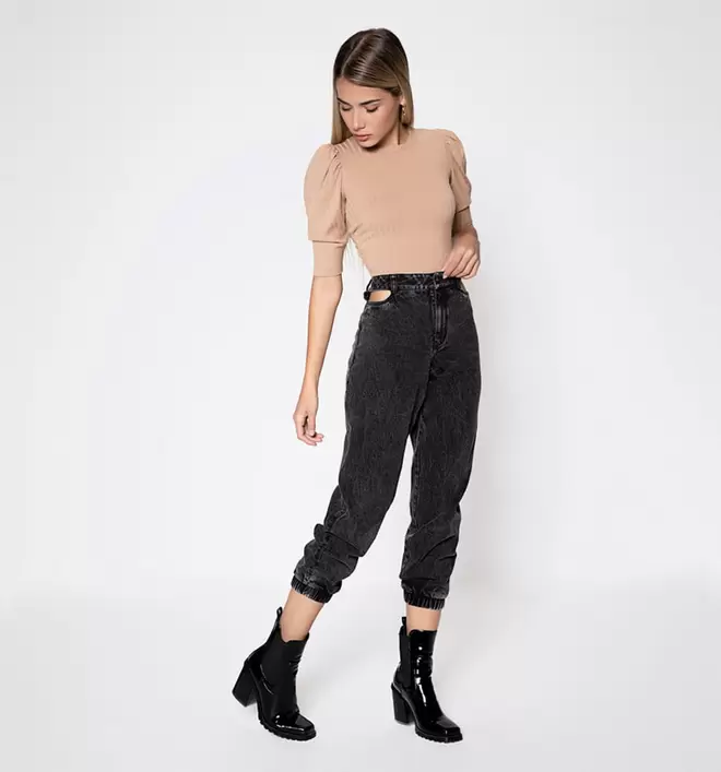 Oferta de Jean Slochy Tiro Alto Alto Con Ventanas por $909.3 en Studio F