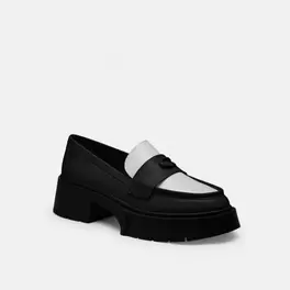 Oferta de Mocasines Leah Platform Piel Negro y Blanco Mujer por $4440 en Coach