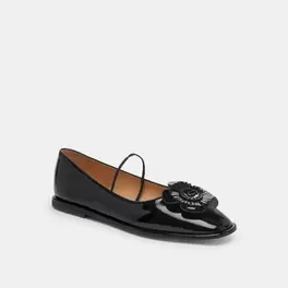 Oferta de Flats Elaina Tea Rose Charol Negro Mujer por $2934 en Coach