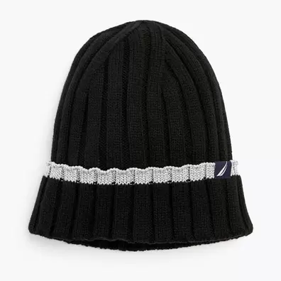 Oferta de Ribbed metallic-tipped beanie por $9.98 en Nautica