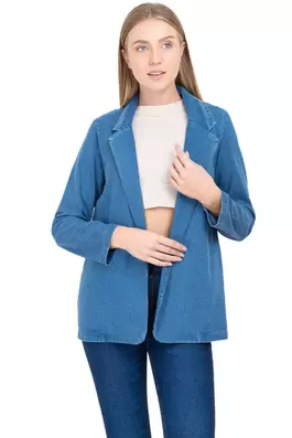 Oferta de Blazer básico de mezclilla por $169 en Shasa