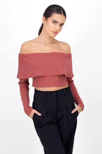 Oferta de Blusa rib off shoulder por $169 en Shasa