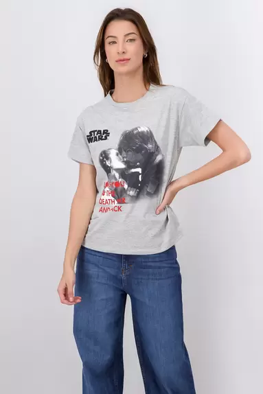 Oferta de Playera manga corta star wars r2d3 hans leia por $99 en Shasa