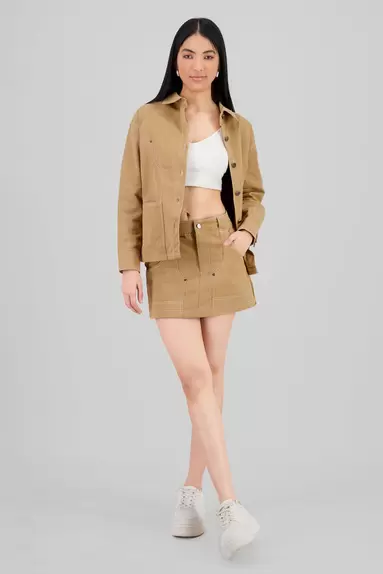 Oferta de Falda denim contraste por $199 en Shasa