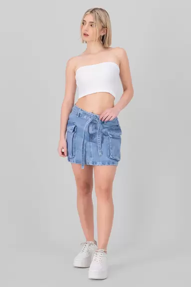 Oferta de Falda cargo 2 bolsas con cinturón por $169 en Shasa
