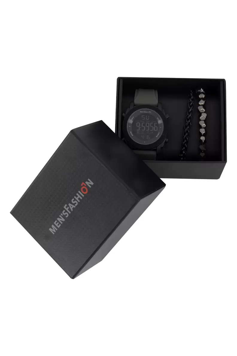Oferta de Kit reloj color negro mens fashion por $489.3 en Men's Fashion