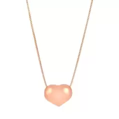 Oferta de CADENA CON DIJE CORAZON INFLADO ORO ROSA 14K por $7121.25 en Cristal Joyas