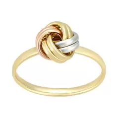Oferta de ANILLO LOVE KNOT ORO BLANCO, AMARILLO Y ROSA 14K por $4288 en Cristal Joyas