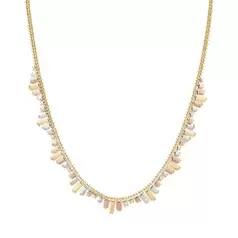 Oferta de GARGANTILLA MINI CLEOPATRA ORO BLANCO, AMARILLO Y ROSA 14K por $41639.5 en Cristal Joyas