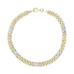 Oferta de PULSERA ORO BLANCO Y AMARILLO 14K 21 CM por $23992.5 en Cristal Joyas