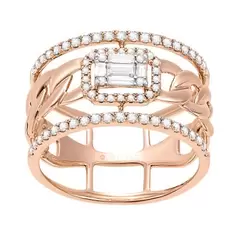 Oferta de ANILLO ORO ROSA 14K CON 57 PUNTOS DE DIAMANTE por $33516 en Cristal Joyas