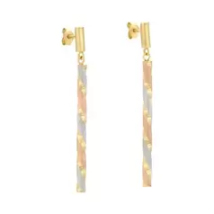 Oferta de ARETES LARGOS ESPIRAL ORO FLORENTINO 14K por $6060 en Cristal Joyas
