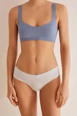 Oferta de Braga brasileña ancha frunce azul por $79 en Women'Secret