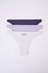 Oferta de Pack 3 panties brasileños algodón morado, gris y lila por $379 en Women'Secret