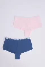 Oferta de Pack 2 bragas bóxer rosa, azul por $479 en Women'Secret