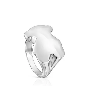 Oferta de Anillo sello de plata oso Bold Motif por $1950 en Tous