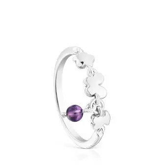 Oferta de Anillo de plata y amatista Bold Motif por $960 en Tous