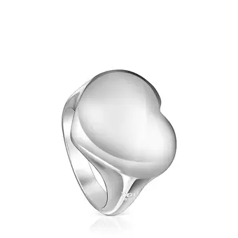 Oferta de Anillo sello de plata corazón Bold Motif por $1950 en Tous