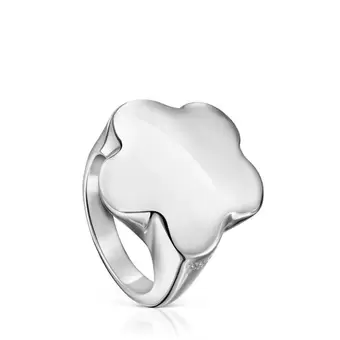 Oferta de Anillo sello de plata flor Bold Motif por $1950 en Tous