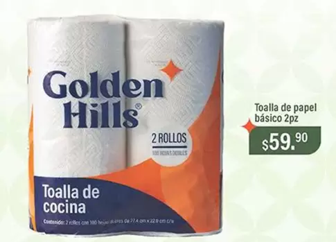 Oferta de Golden Hills - Toalla De Papel Basico por $59.9 en La Comer