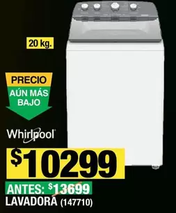 Oferta de Whirlpool - Lavadora por $10299 en The Home Depot