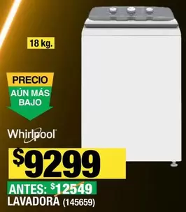 Oferta de Whirlpool - Lavadora por $9299 en The Home Depot