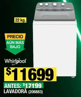 Oferta de Whirlpool - Lavadora por $11699 en The Home Depot