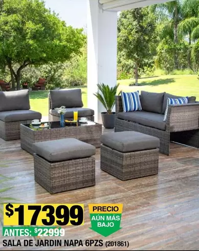 Oferta de Sala De Jardín Napa 6Pzs por $17399 en The Home Depot