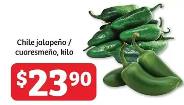 Oferta de Jalapeño - Chile jalapeño / cuaresmeño, kilo por $23.9 en Soriana Híper