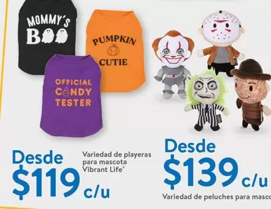 Oferta de Variedad De Playeras Para Mascota Vibrant Life por $119 en Walmart