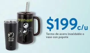 Oferta de Termo De Acero Inoxidable O Vaso Con Popote por $199 en Walmart