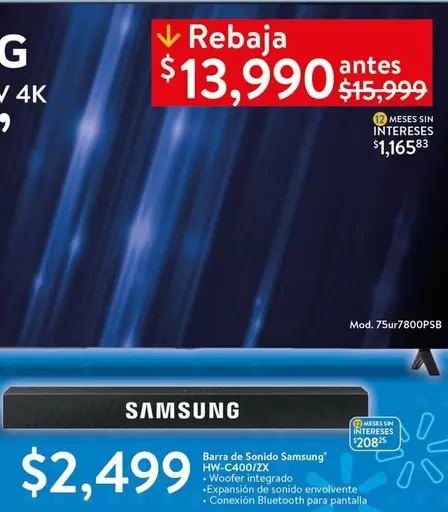 Oferta de Samsung - Barra De Sonido Fwc-c4012x por $2499 en Walmart