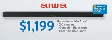 Oferta de Aiwa - Barra De Sonido por $1199 en Walmart