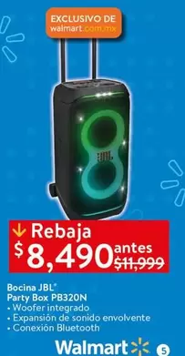 Oferta de JBL - Bocina Party Box Pb320n por $8490 en Walmart