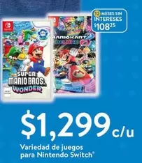 Oferta de Nintendo - Variedad De Juegos Para  Switch por $1299 en Walmart